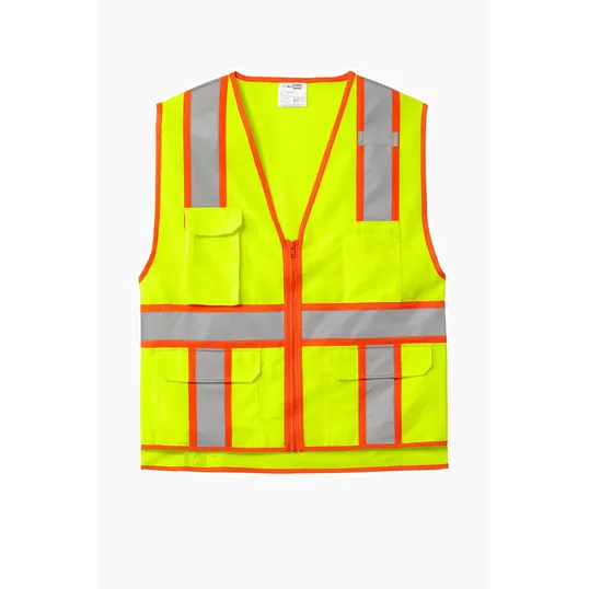 CornerStone ANSI 107 Class 2 Surveyor Zippered Two-Tone Vest — view 3