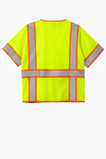 CornerStone ANSI 107 Class 3 Surveyor Mesh Zippered Two-Tone Short Sleeve Vest — view 3