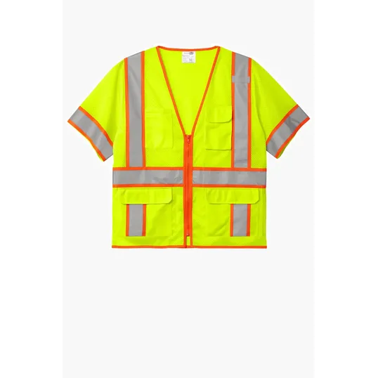 CornerStone ANSI 107 Class 3 Surveyor Mesh Zippered Two-Tone Short Sleeve Vest — view 2