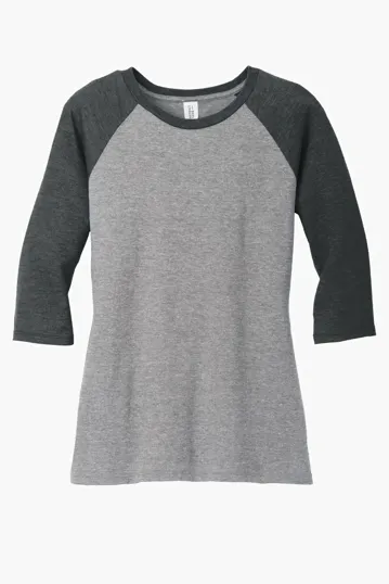 District Women's Perfect Tri 3/4-Sleeve Raglan — view 2