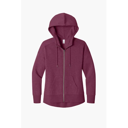 District Women's Perfect Weight Fleece Drop Shoulder Full-Zip Hoodie — view 6