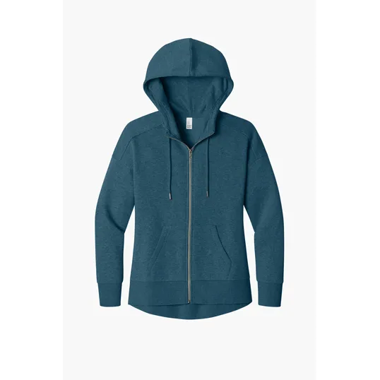 District Women's Perfect Weight Fleece Drop Shoulder Full-Zip Hoodie — view 7