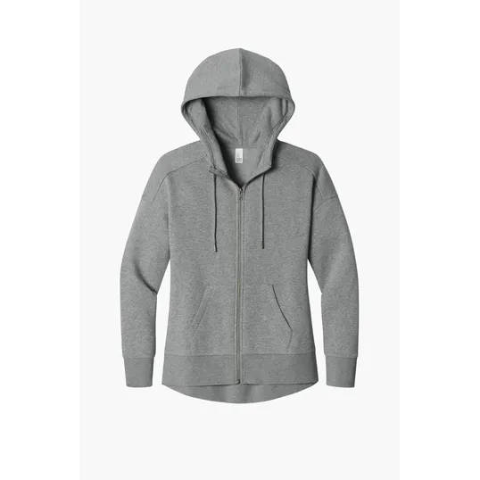 District Women's Perfect Weight Fleece Drop Shoulder Full-Zip Hoodie — view 8
