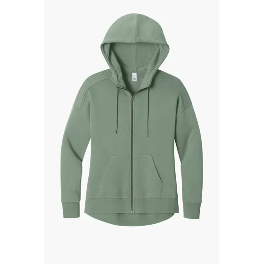 District Women's Perfect Weight Fleece Drop Shoulder Full-Zip Hoodie — view 10