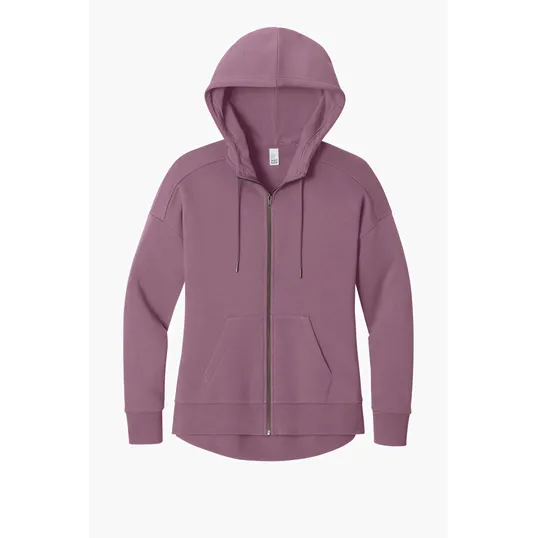 District Women's Perfect Weight Fleece Drop Shoulder Full-Zip Hoodie — view 11
