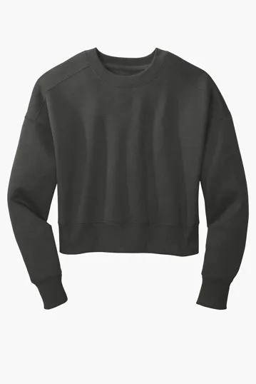 District Women's Perfect Weight Fleece Cropped Crew — view 2