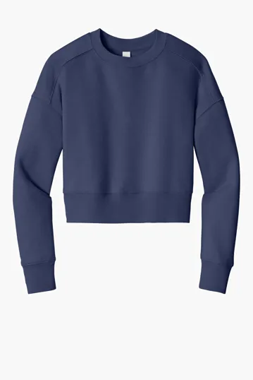 District Women's Perfect Weight Fleece Cropped Crew — view 4