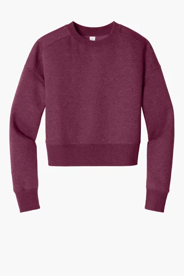 District Women's Perfect Weight Fleece Cropped Crew — view 9