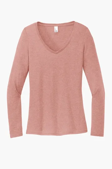 District Women's Perfect Tri Long Sleeve V-Neck Tee — view 3