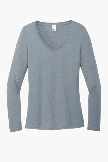 District Women's Perfect Tri Long Sleeve V-Neck Tee — view 4