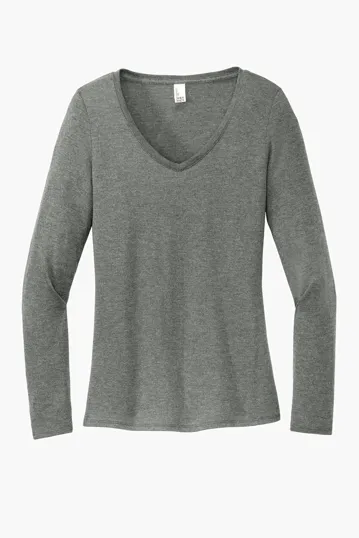 District Women's Perfect Tri Long Sleeve V-Neck Tee — view 5