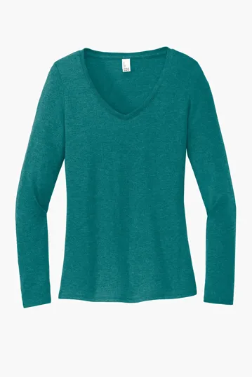 District Women's Perfect Tri Long Sleeve V-Neck Tee — view 6