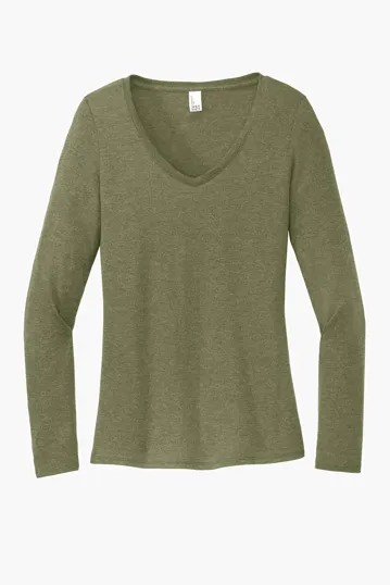 District Women's Perfect Tri Long Sleeve V-Neck Tee — view 8