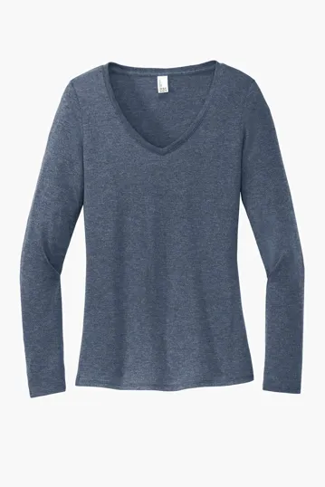 District Women's Perfect Tri Long Sleeve V-Neck Tee — view 9