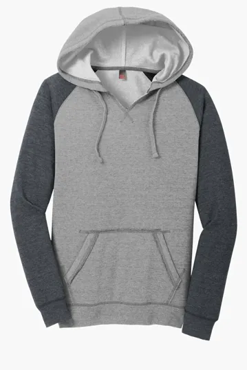District Women's Lightweight Fleece Raglan Hoodie — view 3