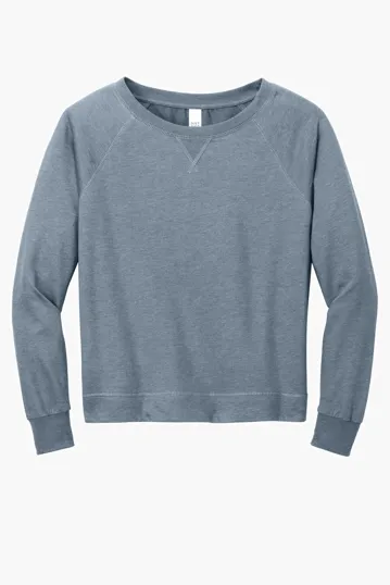 District Women's Featherweight French Terry Long Sleeve Crewneck — view 3