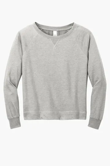 District Women's Featherweight French Terry Long Sleeve Crewneck — view 5