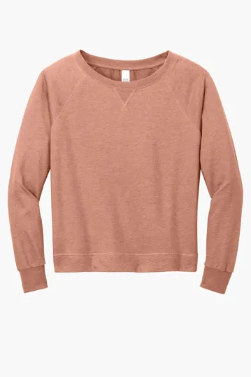 District Women's Featherweight French Terry Long Sleeve Crewneck — view 6