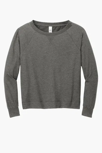 District Women's Featherweight French Terry Long Sleeve Crewneck — view 7