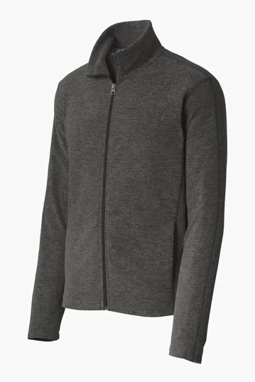 Port Authority Heather Microfleece Full-Zip Jacket — view 2