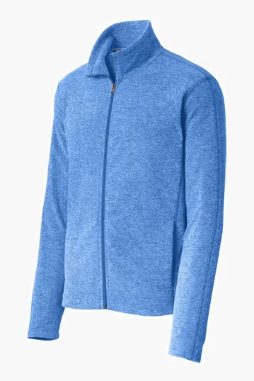 Port Authority Heather Microfleece Full-Zip Jacket — view 3