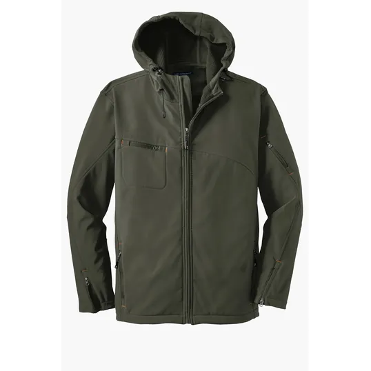 Port Authority Textured Hooded Soft Shell Jacket — view 4