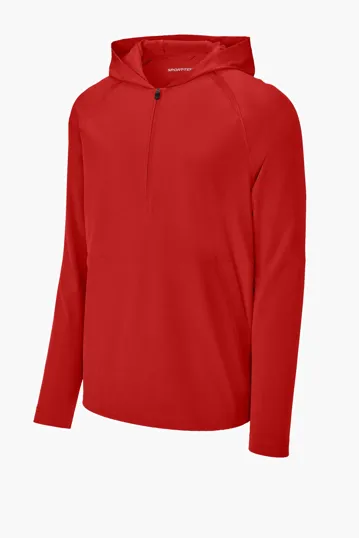 Sport-Tek Repeat 1/2-Zip Long Sleeve Hooded Jacket — view 3
