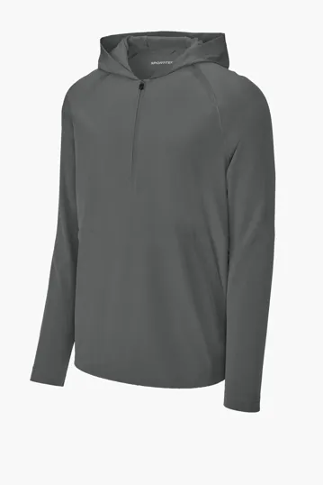 Sport-Tek Repeat 1/2-Zip Long Sleeve Hooded Jacket — view 5