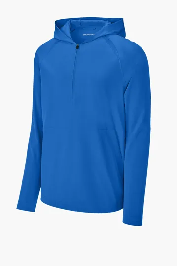 Sport-Tek Repeat 1/2-Zip Long Sleeve Hooded Jacket — view 7