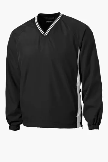 Sport-Tek Tipped V-Neck Raglan Wind Shirt — view 4