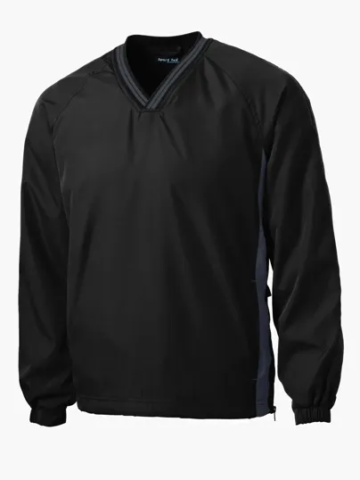 Sport-Tek Tipped V-Neck Raglan Wind Shirt — view 2