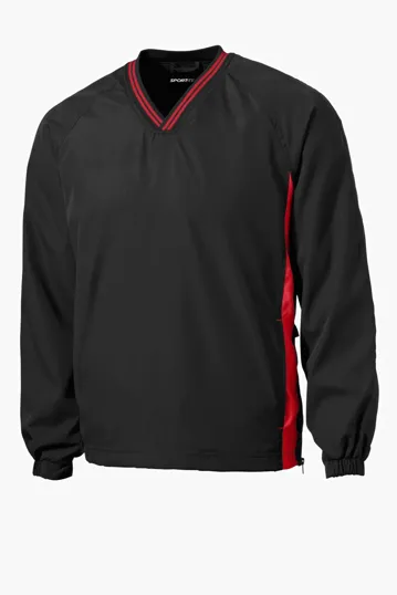 Sport-Tek Tipped V-Neck Raglan Wind Shirt — view 3