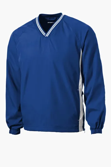 Sport-Tek Tipped V-Neck Raglan Wind Shirt — view 7