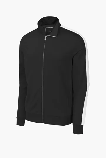 Sport-Tek Tricot Sleeve Stripe Track Jacket — view 3