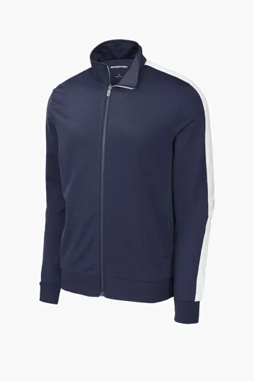 Sport-Tek Tricot Sleeve Stripe Track Jacket — view 4