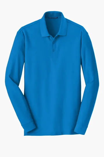 Port Authority Long Sleeve Core Classic Pique Polo — view 2