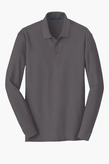 Port Authority Long Sleeve Core Classic Pique Polo — view 4