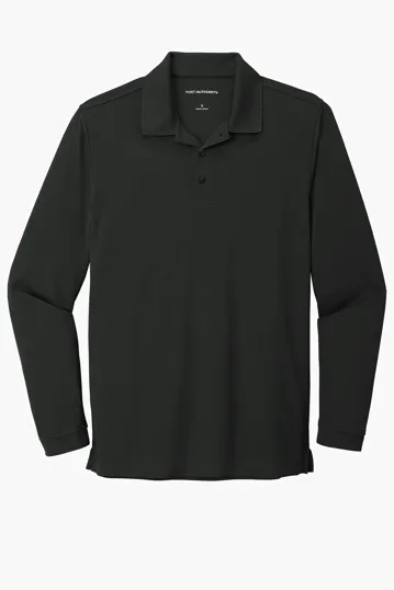Port Authority Dry Zone UV Micro-Mesh Long Sleeve Polo — view 2