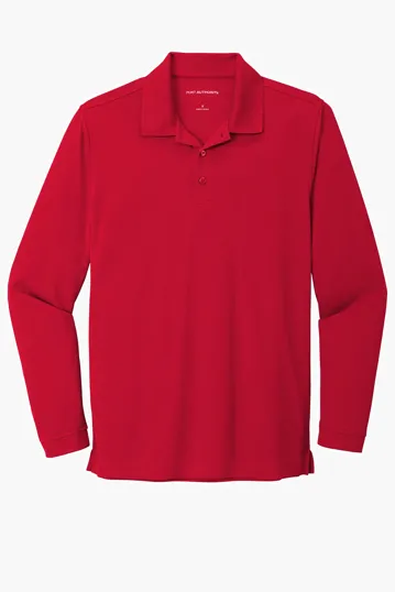 Port Authority Dry Zone UV Micro-Mesh Long Sleeve Polo — view 4