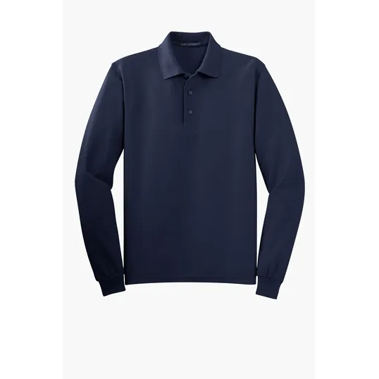 Port Authority Silk Touch Long Sleeve Polo — view 8