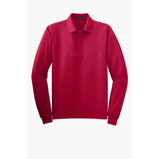 Port Authority Silk Touch Long Sleeve Polo — view 9