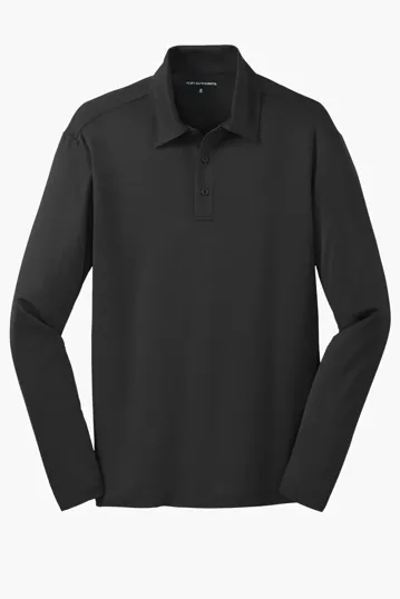 Port Authority Silk Touch Performance Long Sleeve Polo — view 2