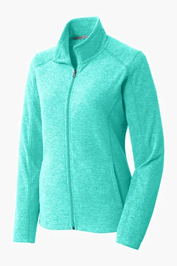 Port Authority Women's Heather Microfleece Full-Zip Jacket — view 2