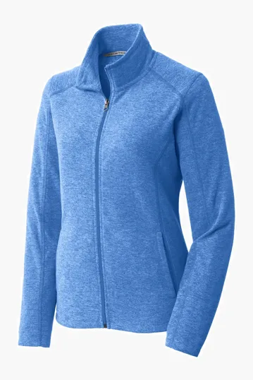 Port Authority Women's Heather Microfleece Full-Zip Jacket — view 4
