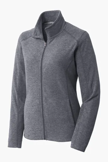Port Authority Women's Heather Microfleece Full-Zip Jacket — view 7