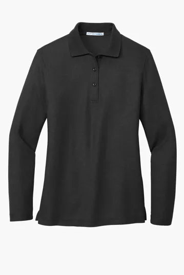 Port Authority Women's Silk Touch Long Sleeve Polo — view 2