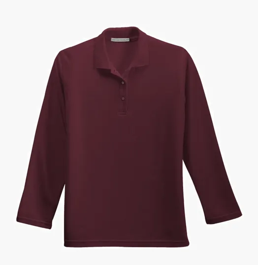 Port Authority Women's Silk Touch Long Sleeve Polo — view 3