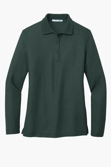 Port Authority Women's Silk Touch Long Sleeve Polo — view 4