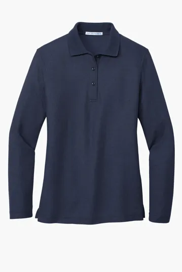 Port Authority Women's Silk Touch Long Sleeve Polo — view 5