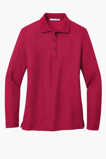 Port Authority Women's Silk Touch Long Sleeve Polo — view 6